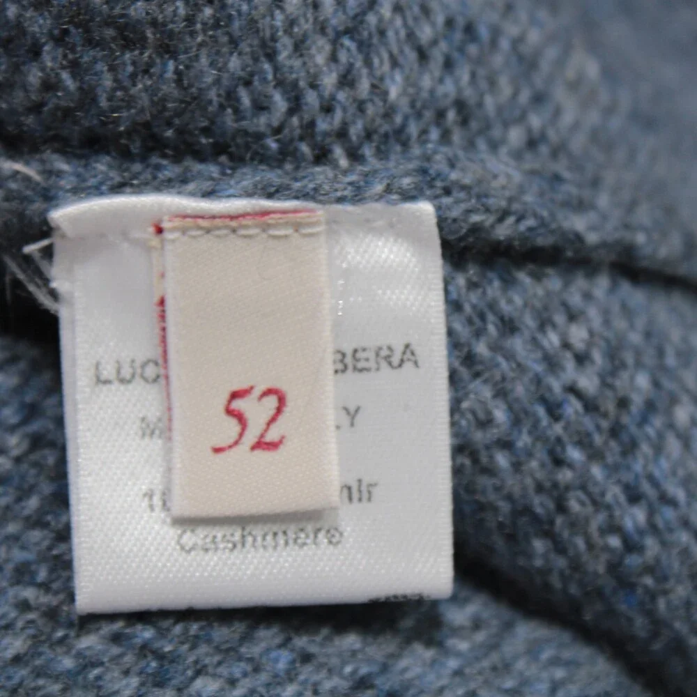 Luciano Barbera NWT Collared Knit Sweater Size 52 (US L) in Blue 100% Cashmere